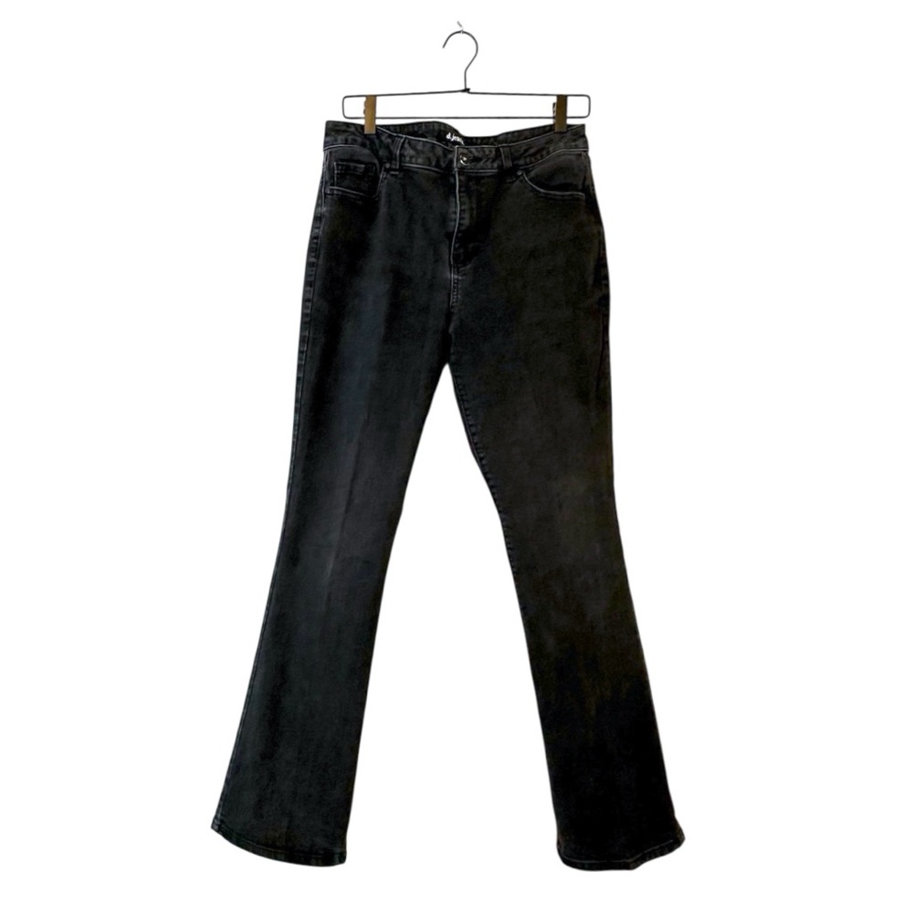 d.jeans Dark Almost Black Bootcut Stretch Jeans Women’s Size 12 Mid Rise Denim